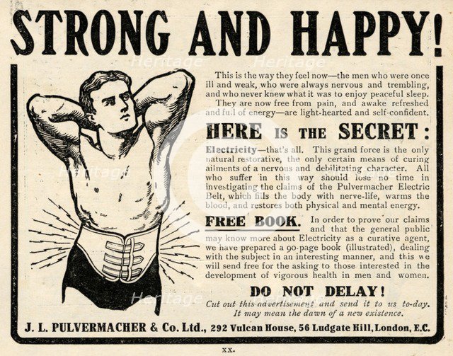 J L Pulvermacher Electric Belt, 1910s. Artist: Unknown