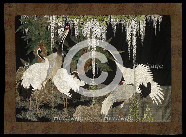 Cranes, cycads, and wisteria, c1905. Artist: Nishimura Sozaemon.