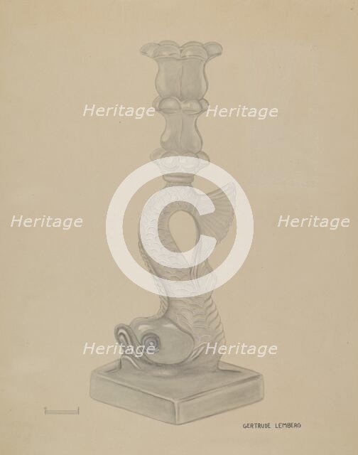 Candlestick, c. 1936. Creator: Gertrude Lemberg.