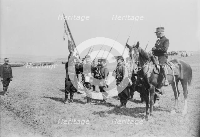 Delivering Colors to French Reg't, between c1914 and c1915. Creator: Bain News Service.