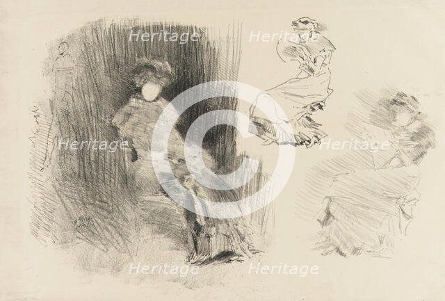 Reading, 1879 and 1887. Creator: James Abbott McNeill Whistler.