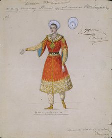 Costume design for the ballet Tsarina Syuyumbeki by A. Blanche, 1832. Artist: Serkov (Early 19th cen.)