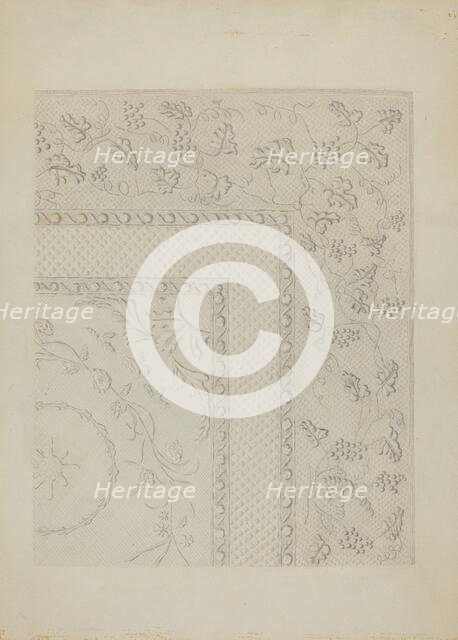 White Quilted Coverlet, c. 1936. Creator: Edward L Loper.