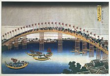 'Temma bridge, Osaka', Japan, 1830. Artist: Hokusai