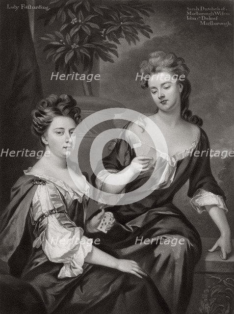 Sarah, Duchess of Marlborough, and Lady Fitzharding, c1702 (1906). Artist: Unknown