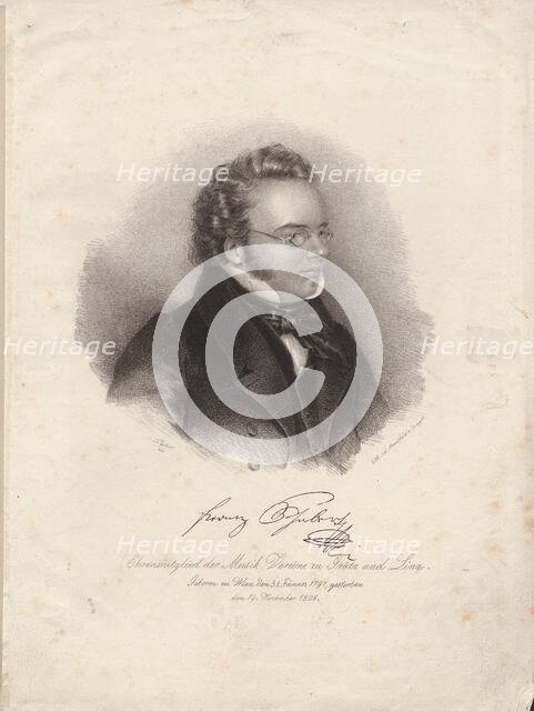 Portrait of Franz Schubert (1797-1828), 1829. Creator: Teltscher, Josef Eduard (1801-1837).