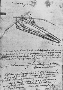 'Drawing of a Flying Machine', c1480 (1945). Artist: Leonardo da Vinci.