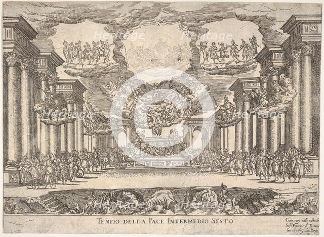 Sixth interlude: temple of peace (Intermedio sesto: tempio della pace), from the series 'S..., 1608. Creator: Remigio Cantagallina.
