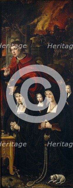 Saint John the Evangelist with two women and two praying girls (Right panel of The Last Judgment tri Artist: Coecke van Aelst, Pieter, the Elder (1502-1550)