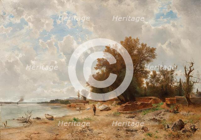 Danube bank in the Prater, 1873. Creator: Eduard Peithner von Lichtenfels.