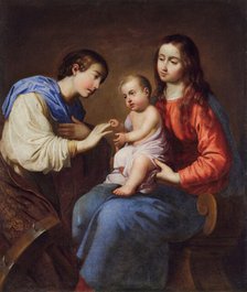 The Mystical Marriage of Saint Catherine, c1662. Creator: Zurbarán, Francisco, de (1598-1664).