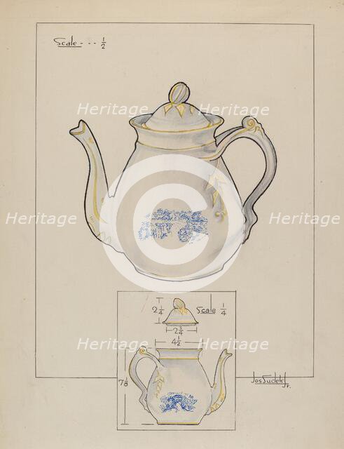 Teapot, c. 1938. Creator: Joseph Sudek.