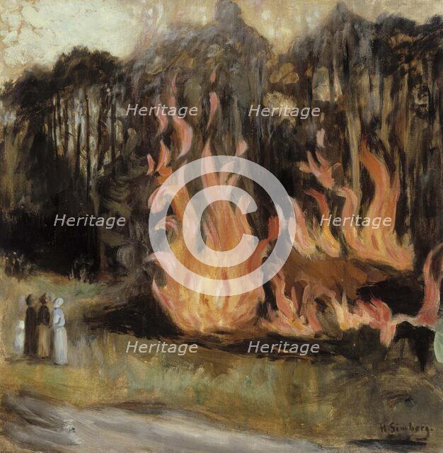 Bonfires, 1890-1917. Creator: Hugo Simberg.