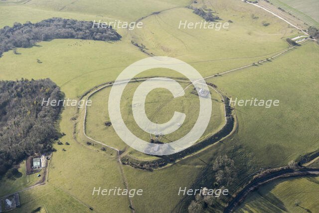 The Trundle hillfort and causewayed enclosure at St Roche's Hill, West Sussex, 2018. Creator: Damian Grady.