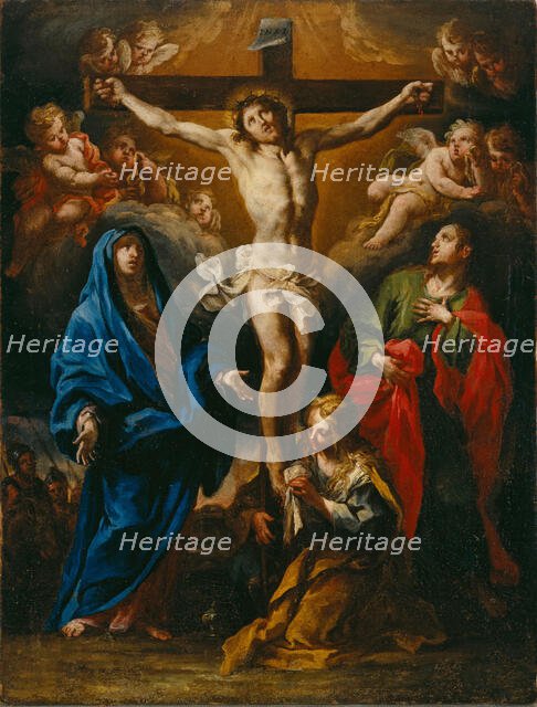 Crucifixion of Christ with the Madonna, Saint John and Saint Mary Magdalene, c1764. Creator: Conca; Sebastiano (1680-1764).