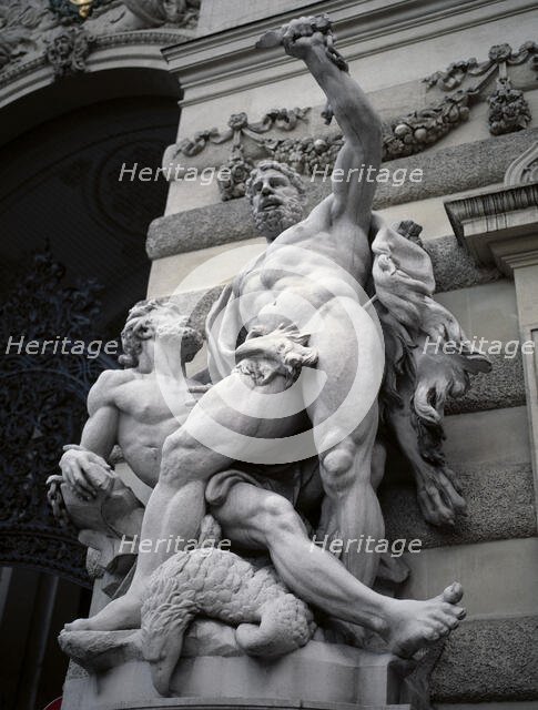 The twelve labours of Hercules; Sixth Task: To Kill the Stymphalian Birds, Vienna, Austria. Creator: Joseph Lax.