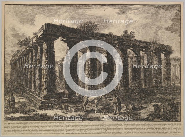 View showing the remains of a large enclosure of columns..., from Différentes vues de ..., ca. 1748. Creator: Giovanni Battista Piranesi.