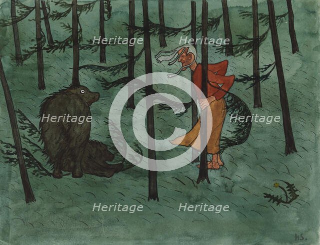 Fear in The Woods, 1896. Creator: Hugo Simberg.