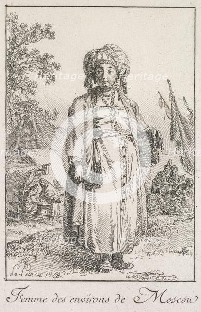 Woman from the Suburbs of Moscow, 1768. Creator: Jean Baptiste Le Prince (French, 1734-1781).