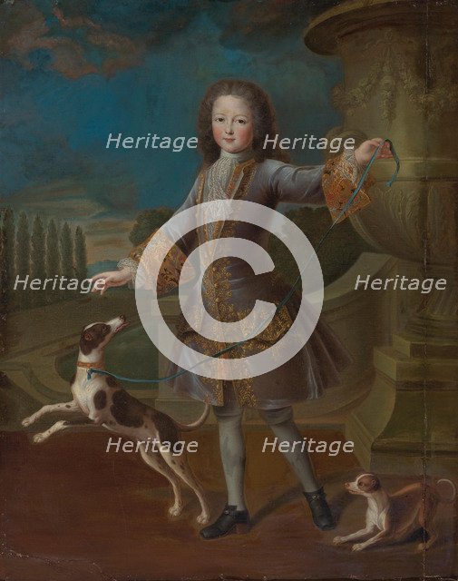 Louis XV of France (1710-1774) With Two Dogs , .