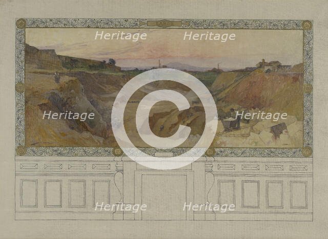 Esquisse pour la salle des fêtes de la mairie de Vanves : Labor, between 1902 and 1903. Creator: Henri Gaston Darien.