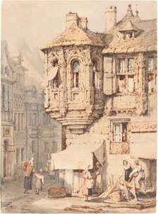 French Street Scene with a Medieval Turret. Creator: Samuel Prout.