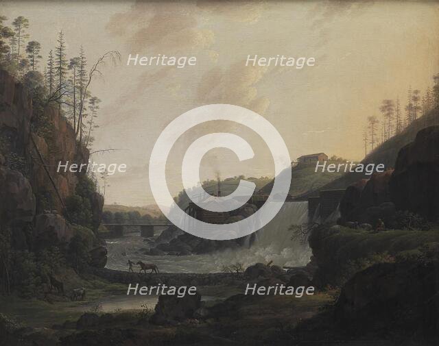 River Landscape with a Waterfall near Bogstad in Norway, 1789. Creator: Erik Pauelsen.
