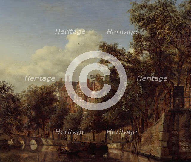 View of the Herengracht, Amsterdam, from the Leliegracht, between c1660 and c1670. Creator: Jan van der Heyden.