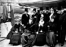 The Danish Royal Family visiting Mr. and Mrs. Gladstone on the "Tantallon Castle", Copenhagen, 1895. Creator: George Meisenbach.