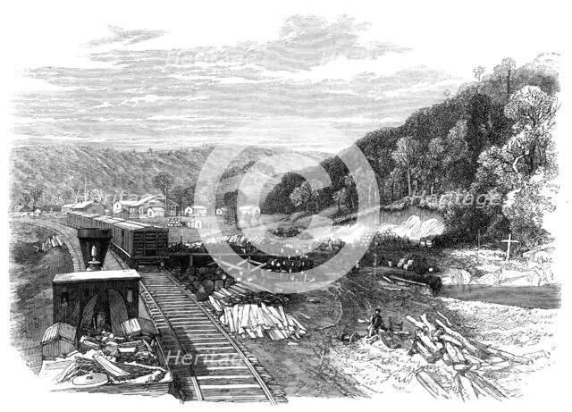 Railway Station at the Franklin Petroleum Oil Works, Pennsylvania, 1864. Creator: Unknown.