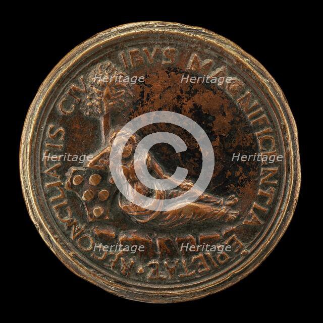 Florence Leaning on the Medici Shield [reverse], 1513/1516. Creator: Unknown.