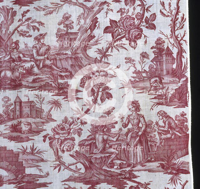 Panel (Furnishing Fabric), France, c. 1785. Creators: Unknown, Oberkampf Manufactory.