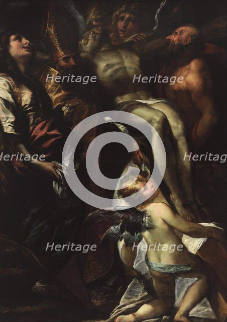 The Descent from the Cross with Saints Mary Magdalene, Augustine, Jerome and Angels, c. 1618. Artist: Procaccini, Giulio Cesare (1574-1625)