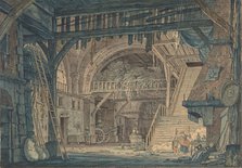 Stage Set Design of an Ancient Roman Ruin being Converted into a Barn, late 18th-mid-19th century. Creator: Johann Heinrich Ramberg.