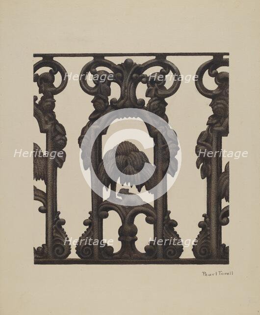 Cast Iron Fence, c. 1939. Creator: Pearl Torell.
