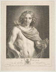 Apollo wearing a mantle and holding a laurel branch and violin, 1784. Creator: Victor Marie Picot.