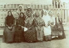 Cossack Village Girls. Kokchetavskii Uezd, 1909. Creator: Nikolai Georgievich Katanaev.