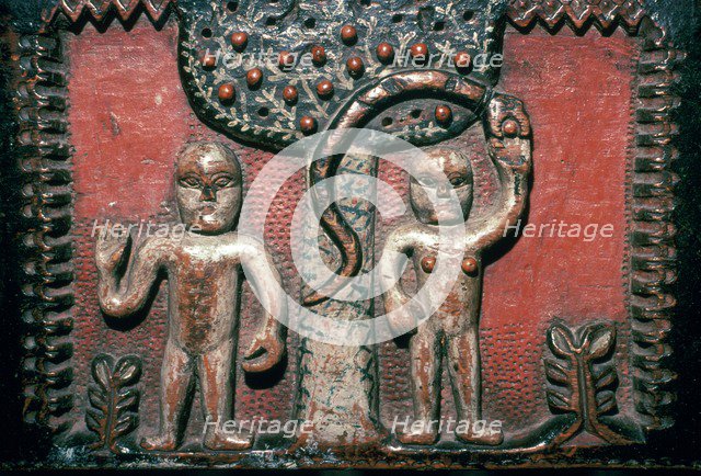 Depiction of the temptation of Adam and Eve. Artist: Unknown