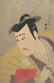 The Actor Ichikawa Yaozo III Holding a Red Fan, 1794. Creator: Katsukawa Shun'ei.