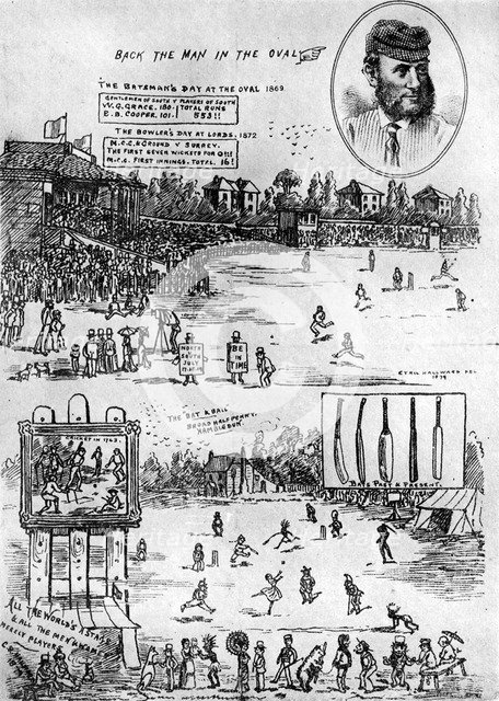 A memento of James Southerton's benefit cricket match, 19th century (1912). Artist: Unknown