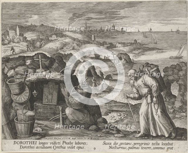 Saint Dorotheus of Gaza as a hermit, 1600. Creator: Vos, Maerten, de (1532-1603).