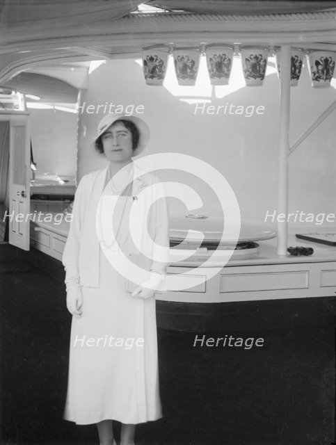 The Duchess of York aboard 'HMY Victoria and Albert', 1933. Creator: Kirk & Sons of Cowes.