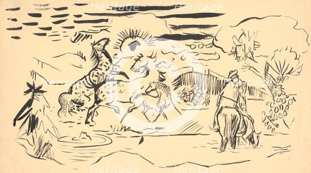 Horses in pasture, 1940s. Creator: Arnold Peter Weisz-Kubincan.