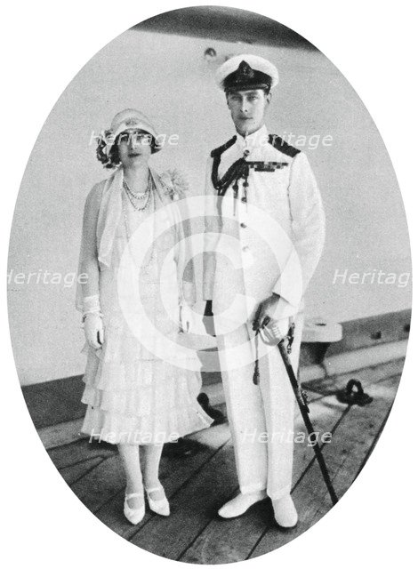 The Duke and Duchess of York on board HMS 'Renown', Malta, 1927, (1937).  Creator: Unknown.