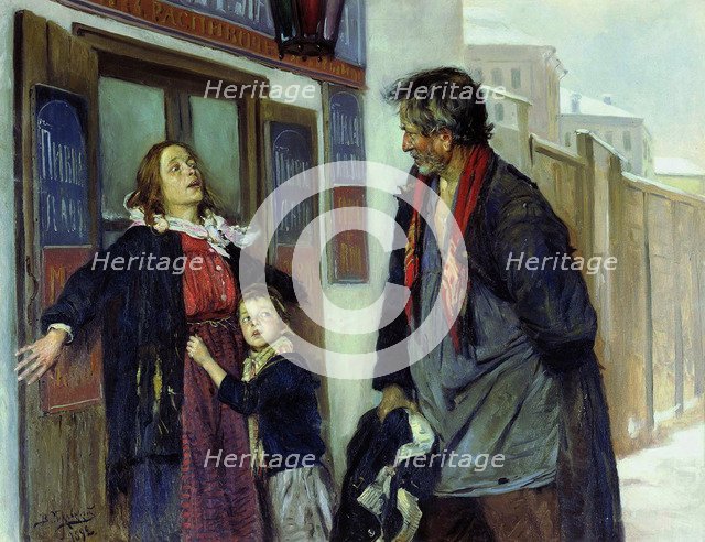I don't let in!, 1892. Artist: Makovsky, Vladimir Yegorovich (1846-1920)