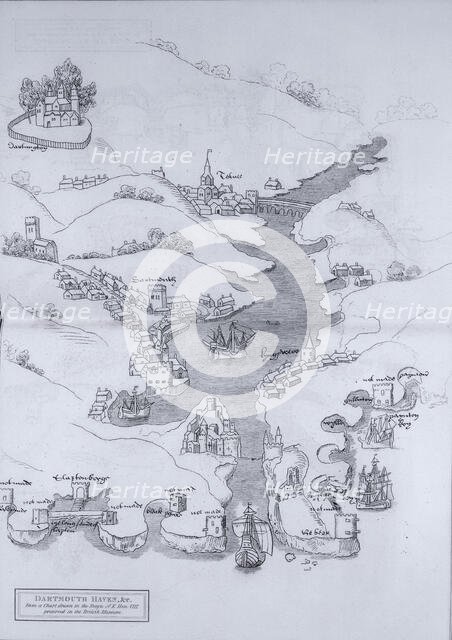 A map of Dartmouth Haven, Devon, 1806. Creator: Daniel Lysons.