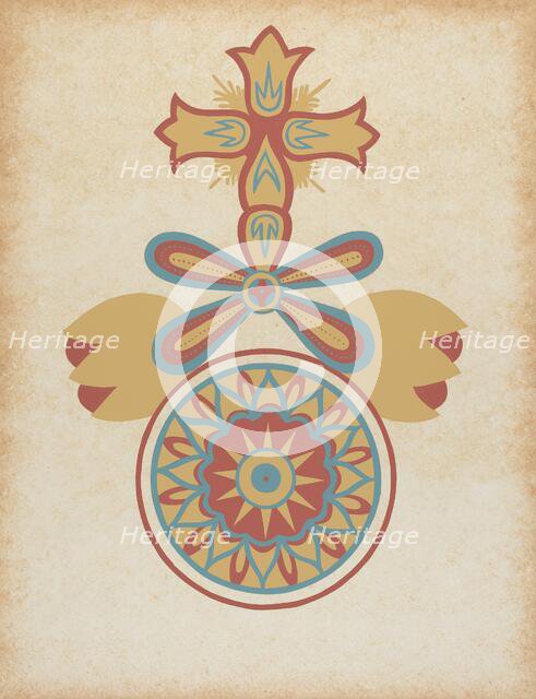 Santa Barbara Mission Doorway Design from the portfolio "Decorative Art...", 1935/1942. Creator: Unknown.