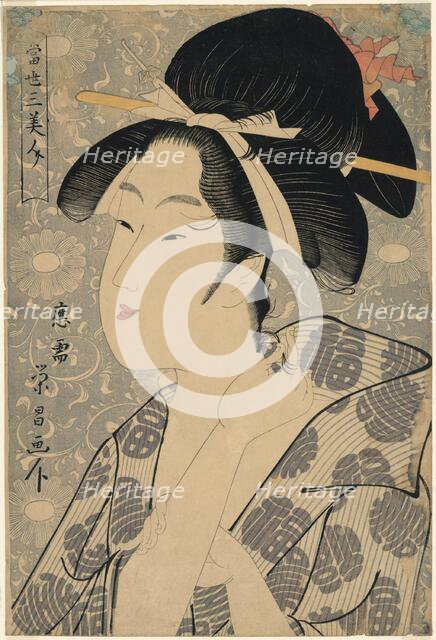 Three Beauties of Our Time (Tosei san bijin), late 18th century. Creator: Chokosai Eisho.