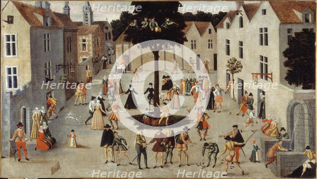 Fête populaire autour d'un arbre, c1560. Creator: Ecole Francaise.