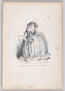 She posed herself as a superior owl, and was just a ridiculous owl from Scenes from..., ca. 1837-47. Creator: François Rouget.